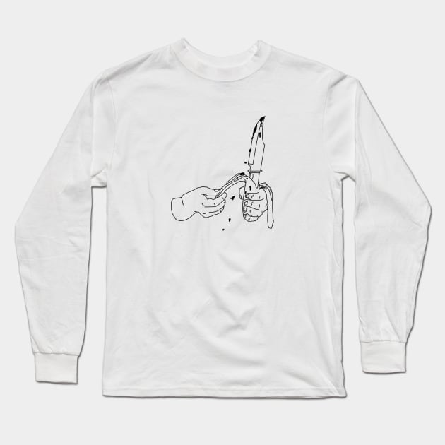 Banana Knife Long Sleeve T-Shirt by veanj